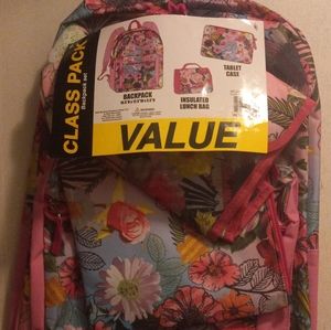 Backpack, lunch bag, tablet case floral